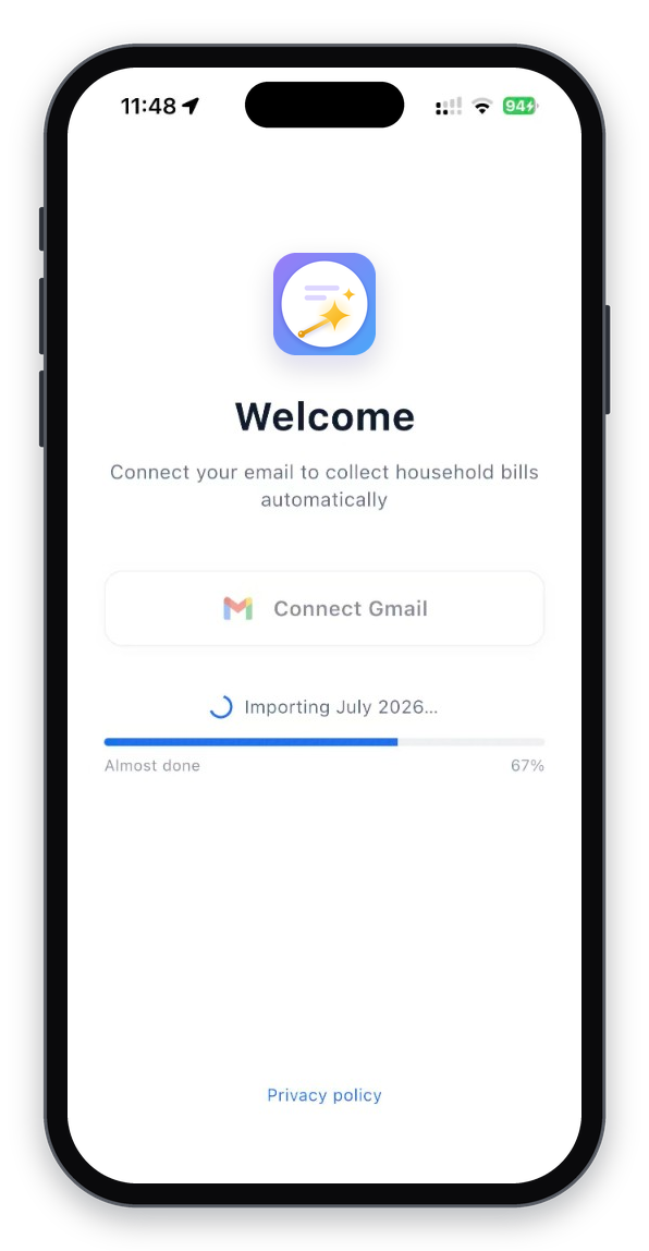 Connecting Gmail and importing the first months